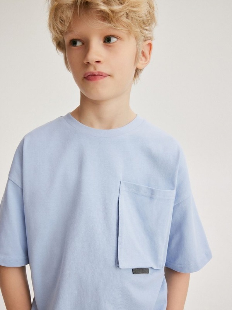 Reserved Oversized T-print T-shirts Jungen Blau | BDS-532178