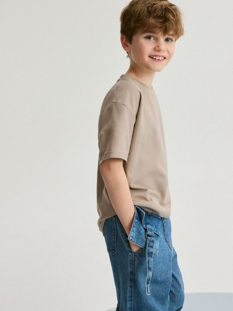 Reserved Oversized T-shirts Jungen Beige | LTW-241638