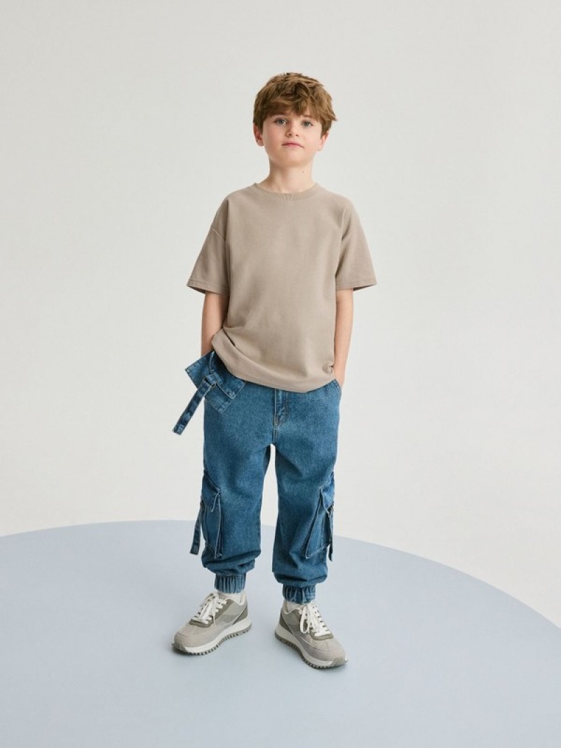 Reserved Oversized T-shirts Jungen Beige | LTW-241638