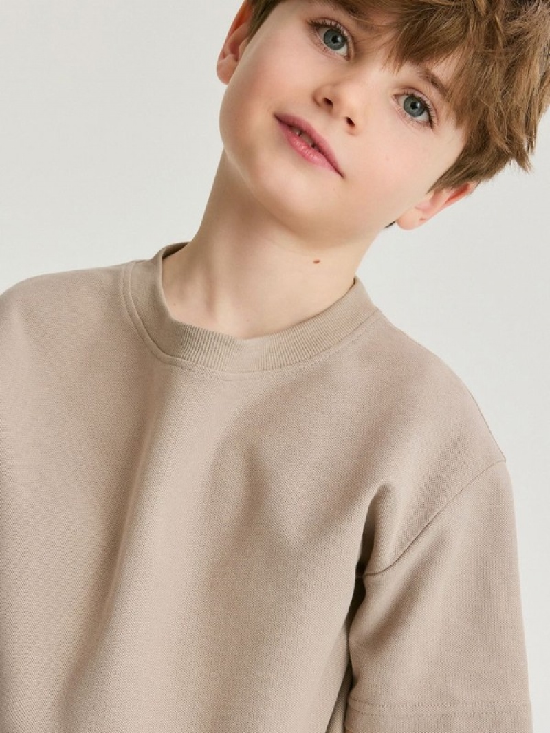 Reserved Oversized T-shirts Jungen Beige | LTW-241638