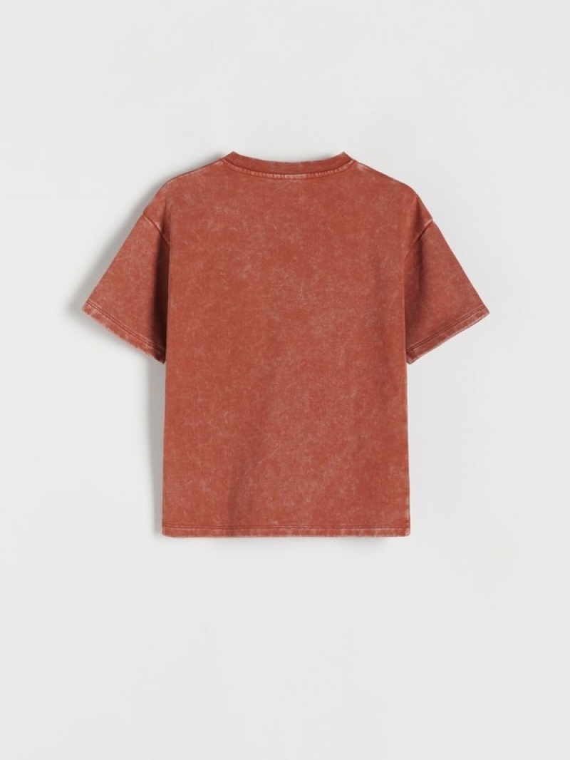 Reserved Oversized T-wash Effect T-shirts Jungen Bordeaux | QDZ-937504