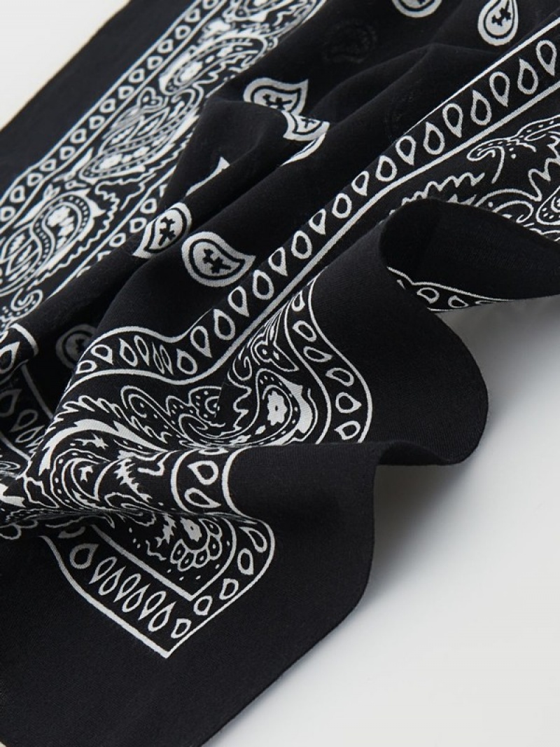 Reserved Patterned Bandanna Schals Jungen Schwarz | QEZ-340659