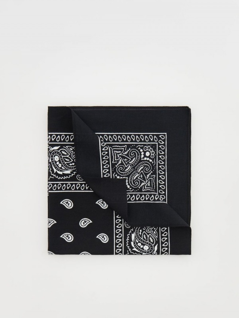 Reserved Patterned Bandanna Schals Jungen Schwarz | QEZ-340659