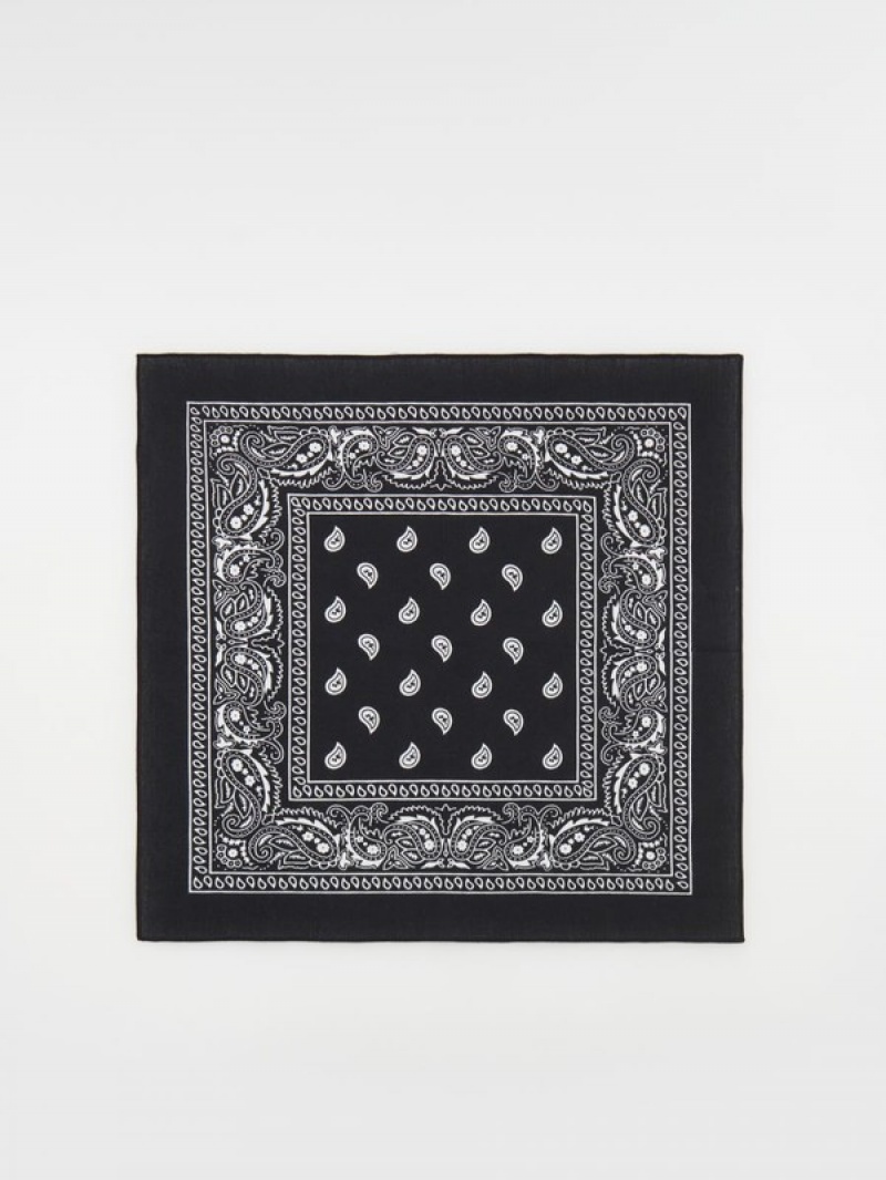 Reserved Patterned Bandanna Schals Mädchen Schwarz | QKC-174830