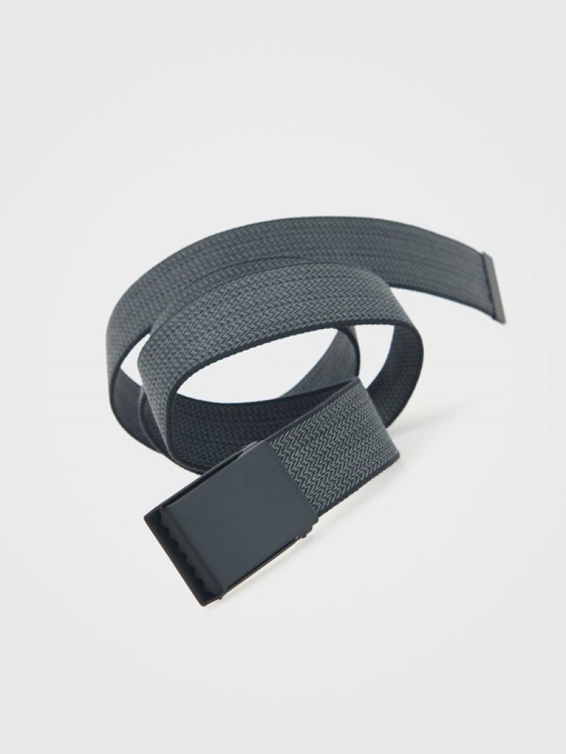 Reserved Patterned Webbing Gürtel Herren Dunkelgrau | JSX-627130