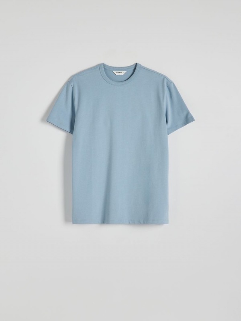 Reserved Plain Boxy T-shirts Herren Blau | EOP-029643