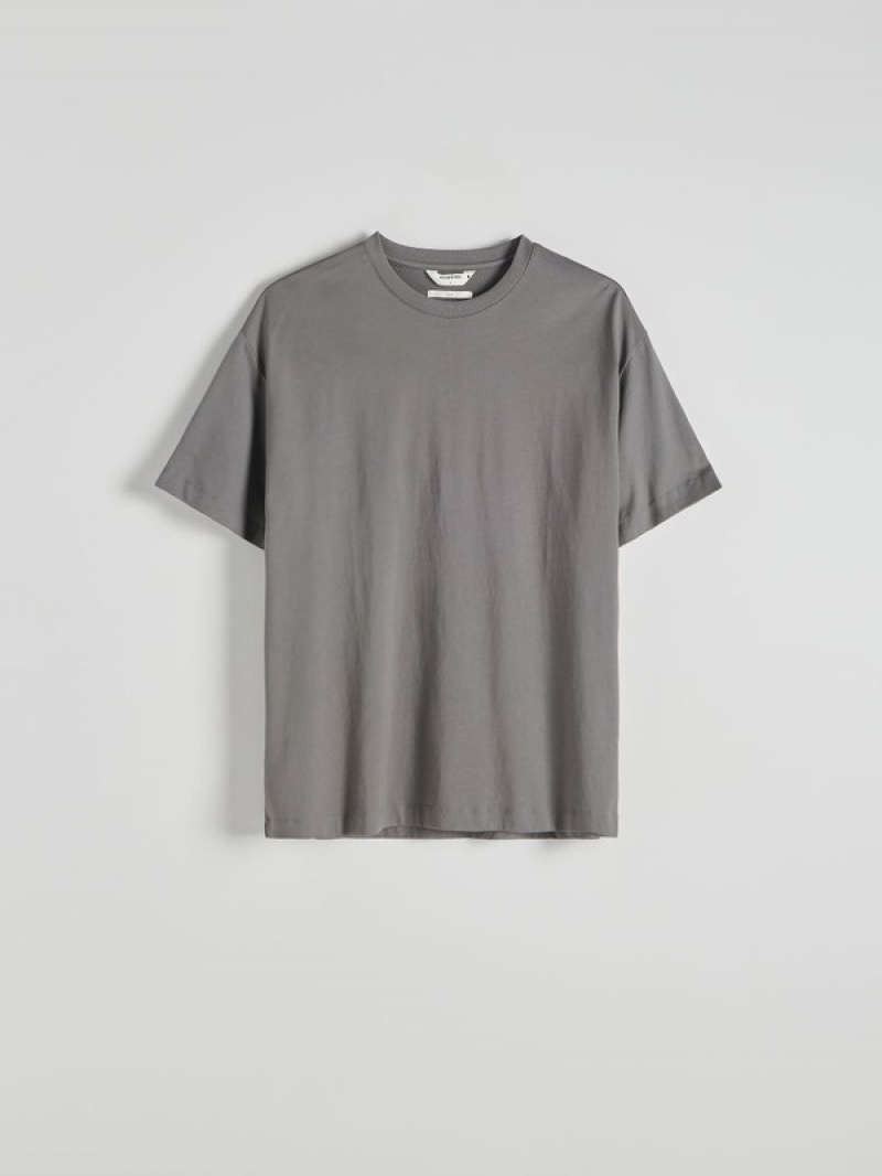 Reserved Plain Boxy T-shirts Herren Dunkelgrau | UQB-915873