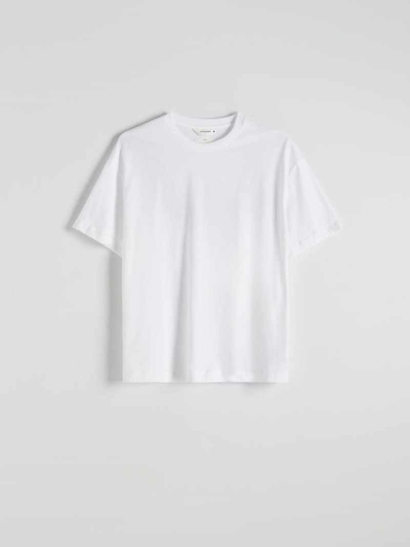 Reserved Plain Boxy T-shirts Herren Weiß | QVA-734510