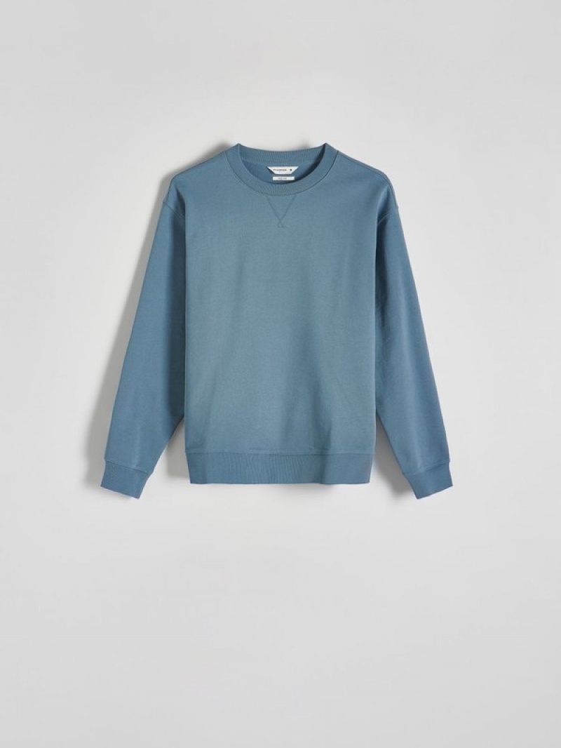 Reserved Plain Sweatshirts Herren Grau Blau | WUN-719463