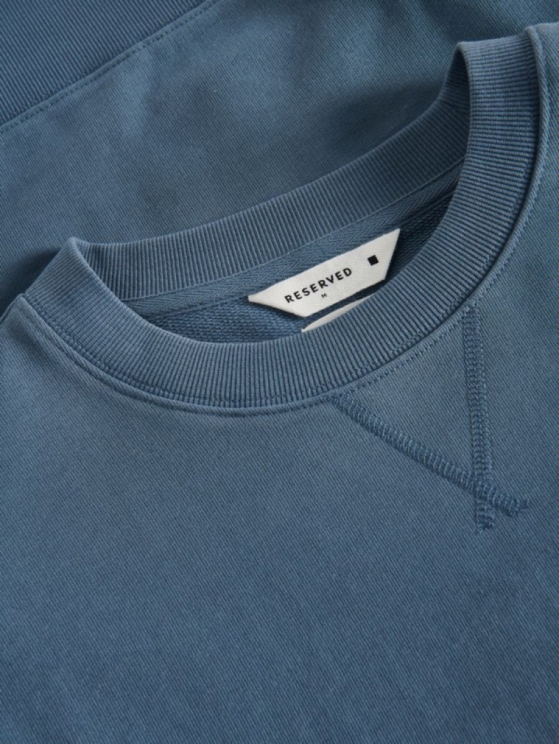 Reserved Plain Sweatshirts Herren Grau Blau | WUN-719463