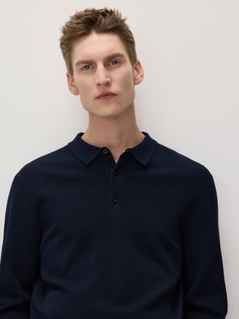 Reserved Polo Pullover Herren Navy | OXI-582674