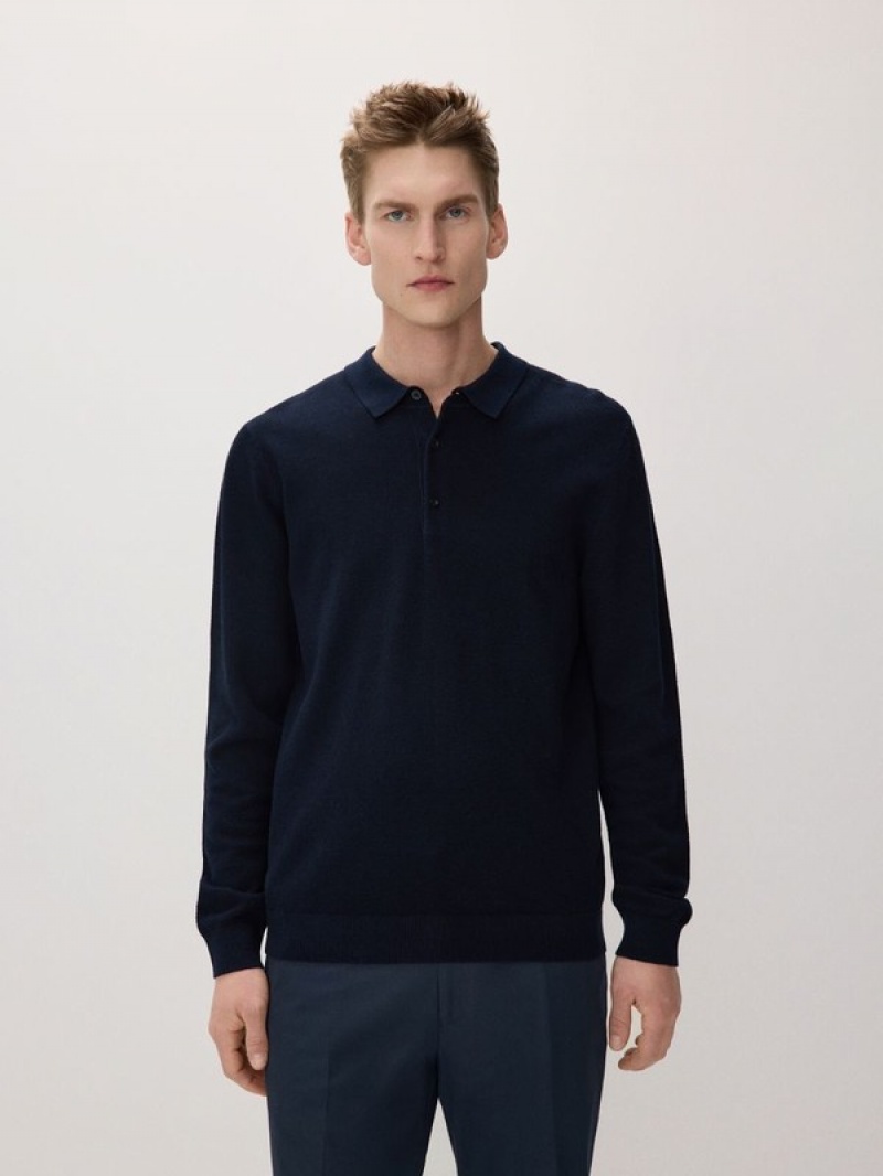 Reserved Polo Pullover Herren Navy | OXI-582674