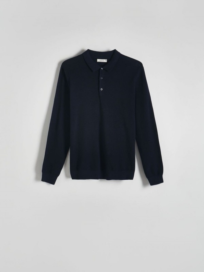 Reserved Polo Pullover Herren Navy | OXI-582674