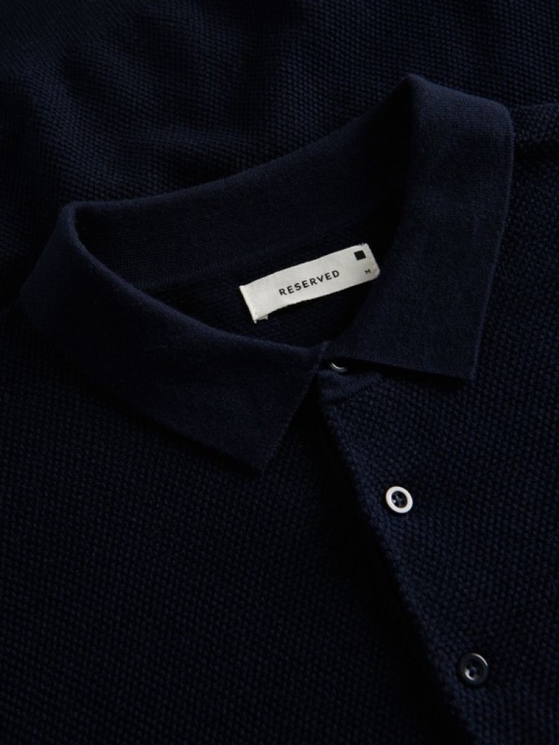 Reserved Polo Pullover Herren Navy | OXI-582674