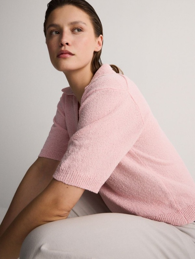 Reserved Polo Stylen Jersey Hemd Damen Rosa | VJK-493658