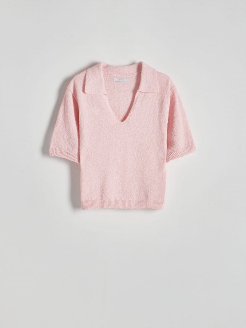 Reserved Polo Stylen Jersey Hemd Damen Rosa | VJK-493658