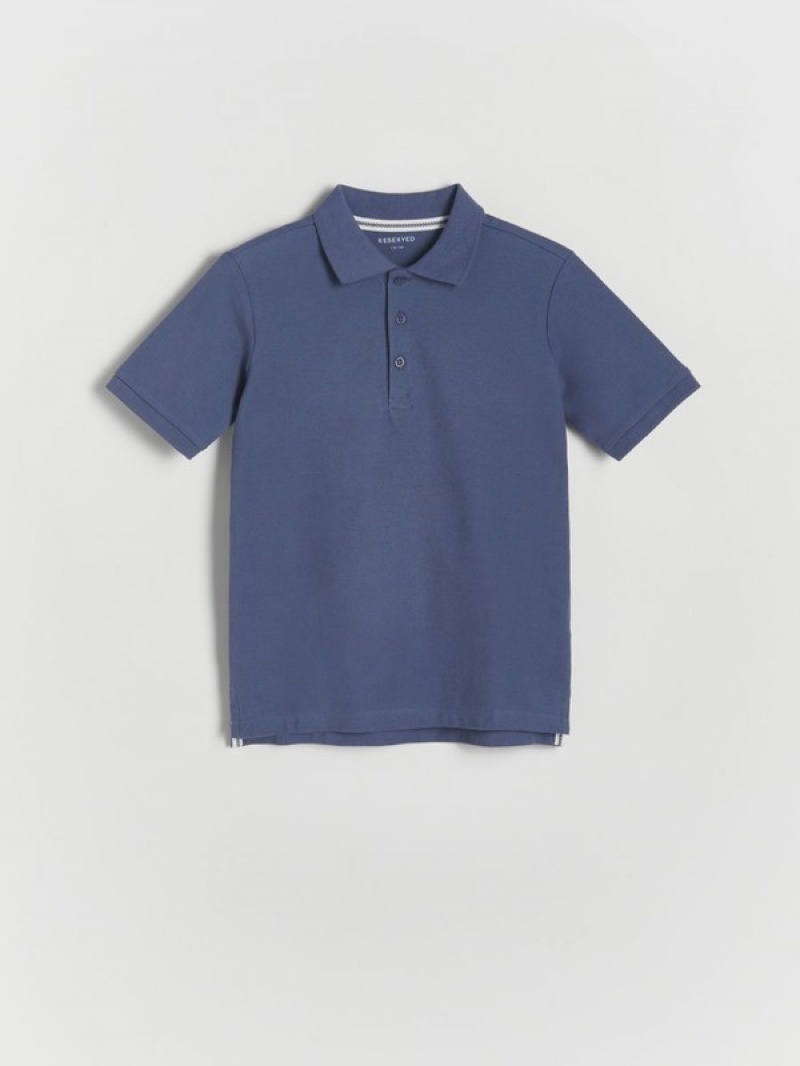 Reserved Polo T-shirts Jungen Grau Blau | OTD-295418