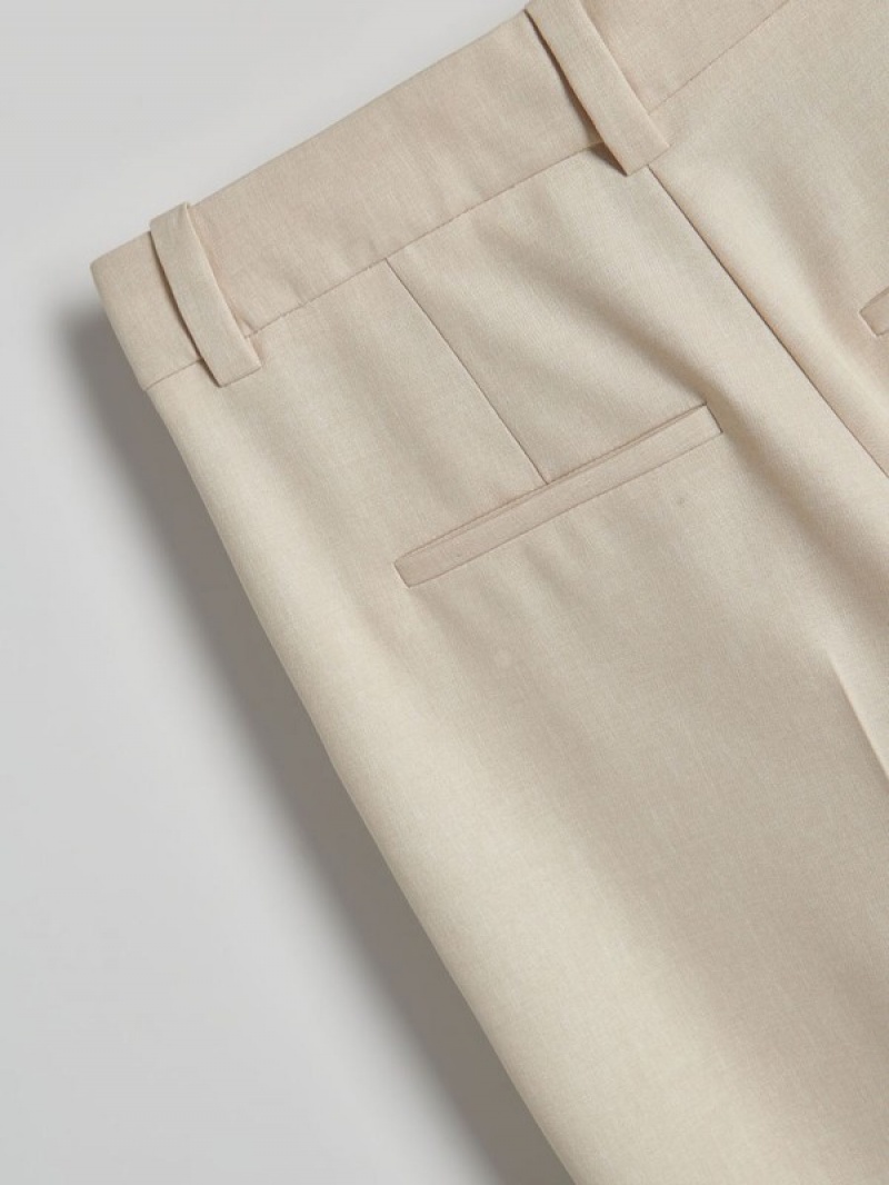 Reserved Pressed Crease Hosen Damen Beige | DKZ-341067