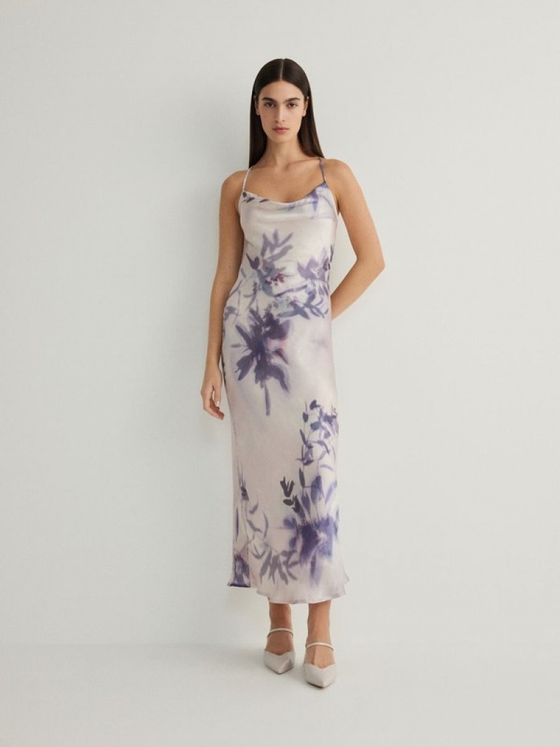 Reserved Printed Maxi Kleid Damen Mehrfarbig | HLZ-673291