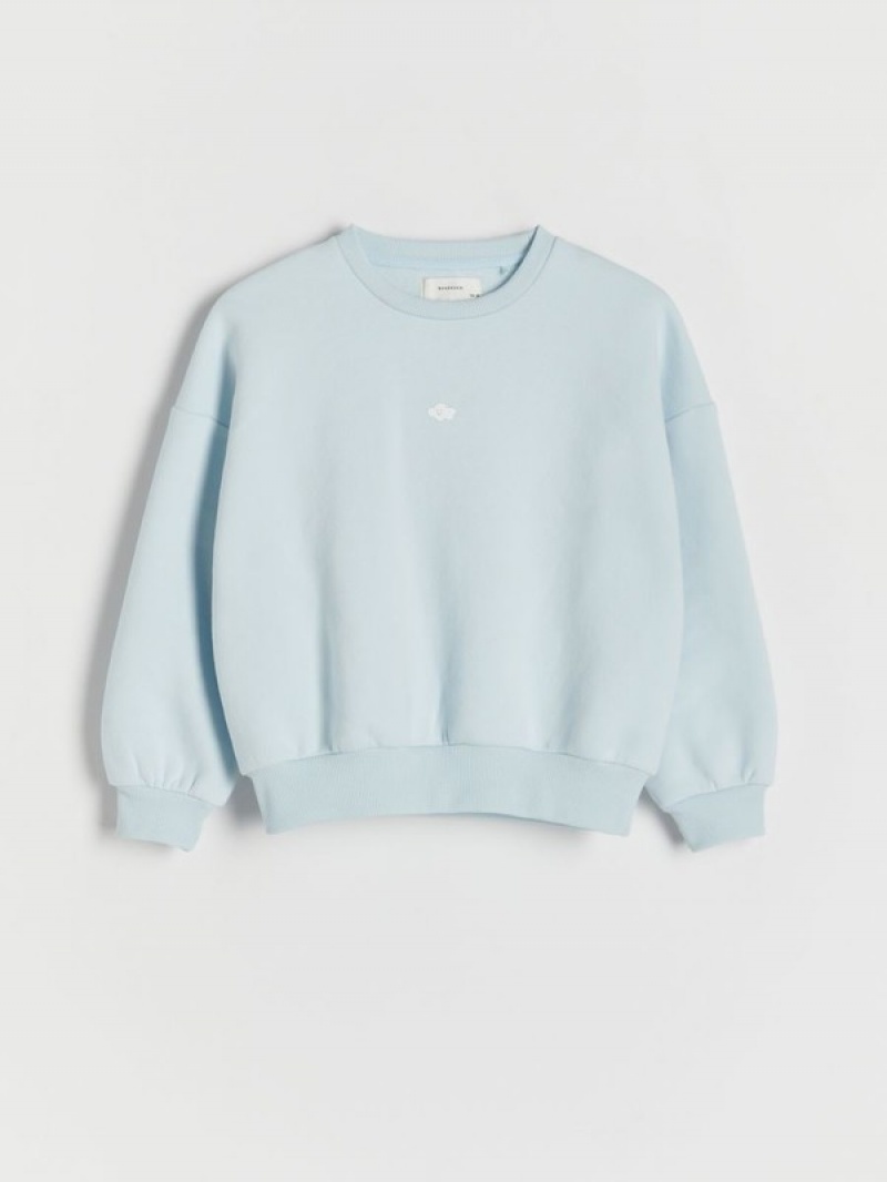 Reserved Printed Sweatshirts Mädchen Blau | EYU-392061