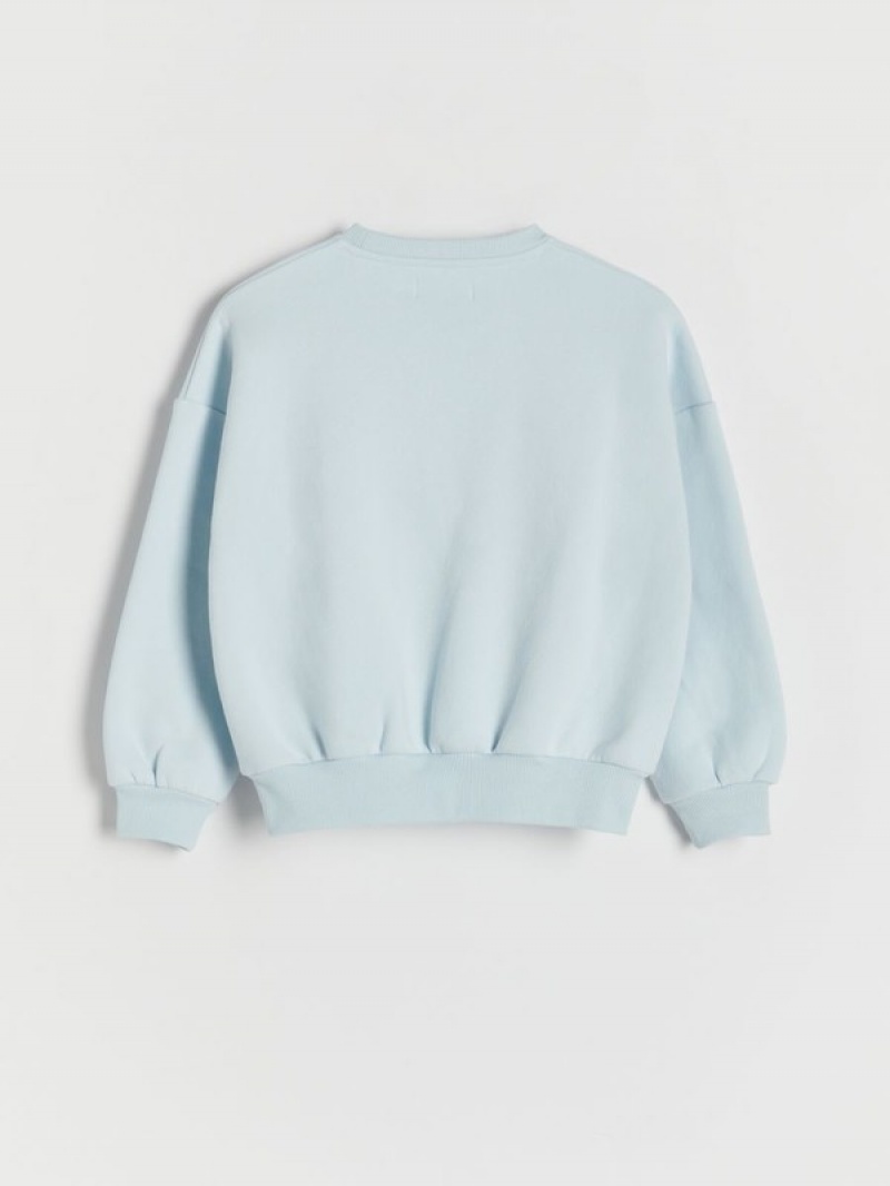 Reserved Printed Sweatshirts Mädchen Blau | EYU-392061