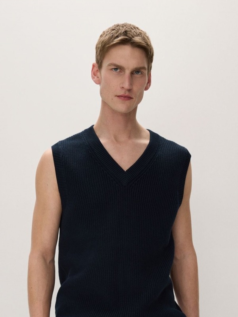 Reserved Pullover Vests Herren Navy | EDO-840392