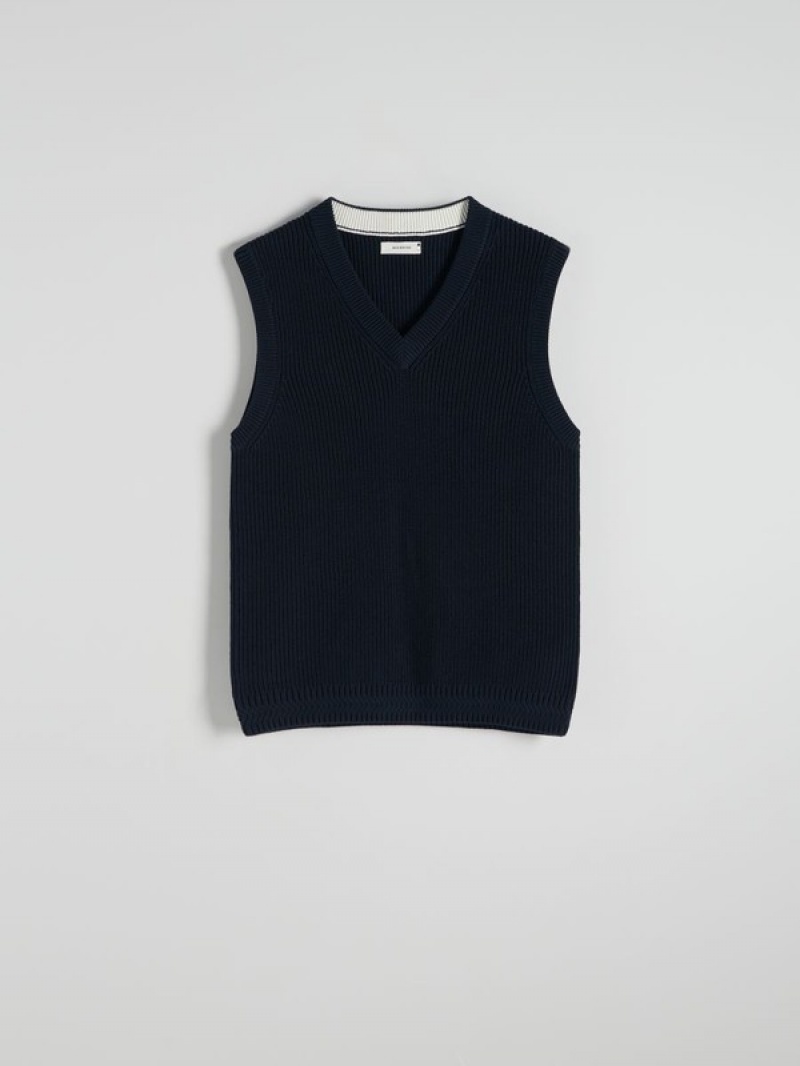 Reserved Pullover Vests Herren Navy | EDO-840392