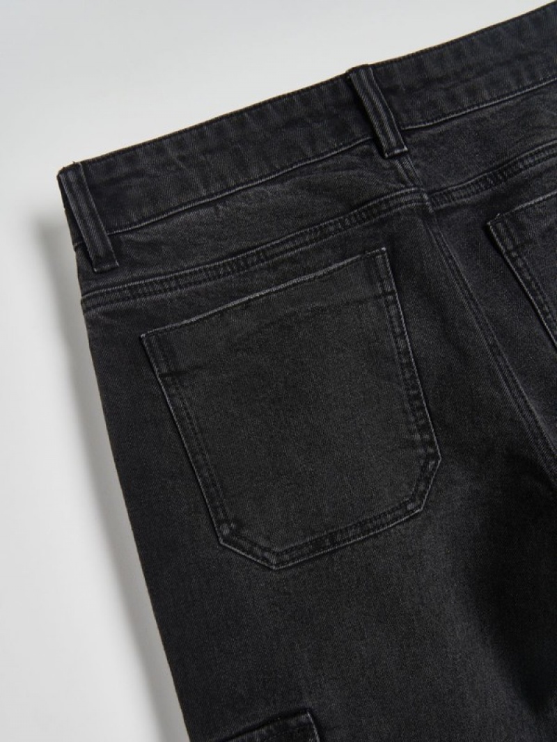 Reserved Regular Cargo Jeans Herren Schwarz | NHW-031967