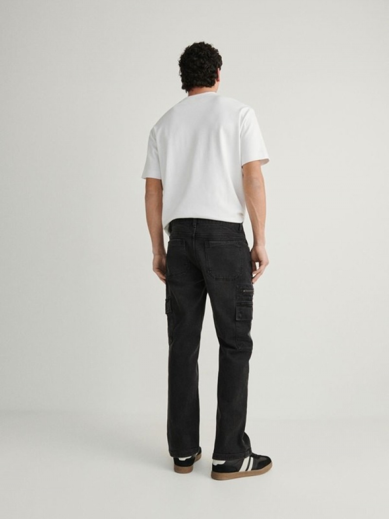 Reserved Regular Cargo Jeans Herren Schwarz | NHW-031967