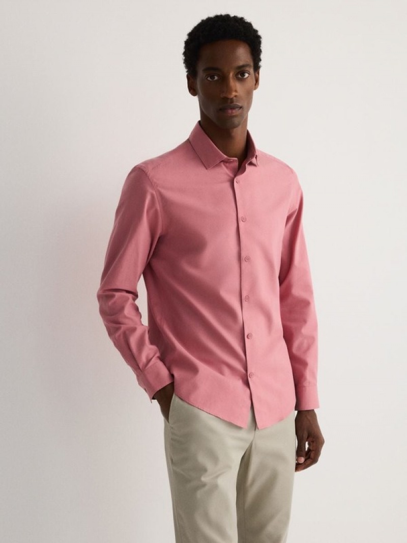 Reserved Regular Fit Baumwoll Rich Hemd Herren Rosa | XGI-650792