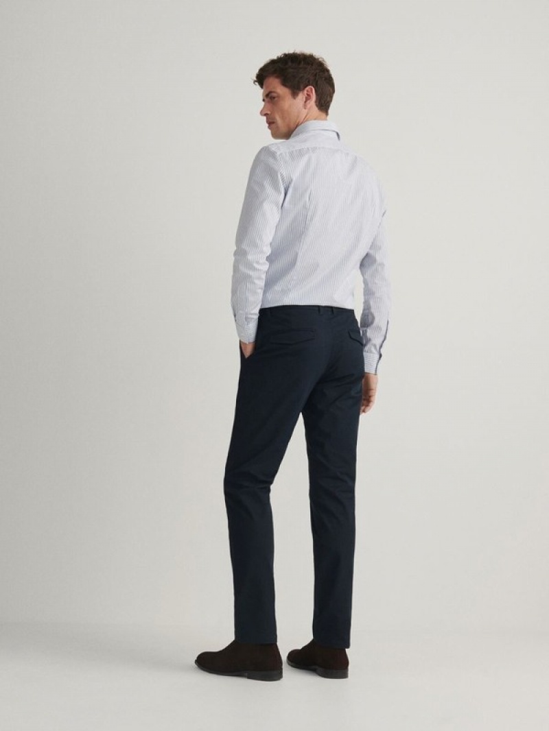 Reserved Regular Fit Chino Hosen Herren Navy | RSO-481729