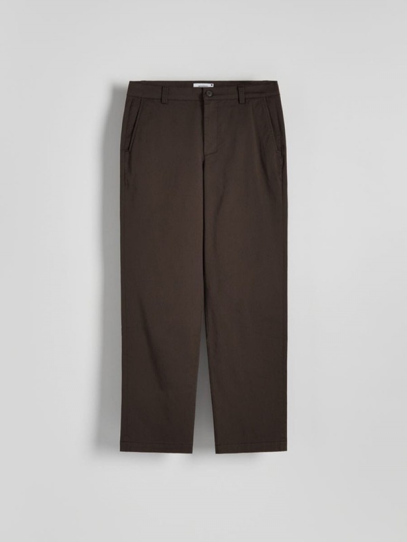 Reserved Regular Fit Chino Hosen Herren Dunkelbraun | GME-635074