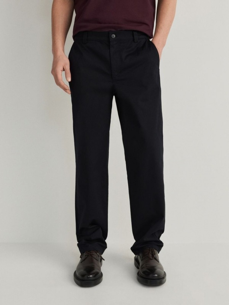 Reserved Regular Fit Chino Hosen Herren Schwarz | CXL-263047