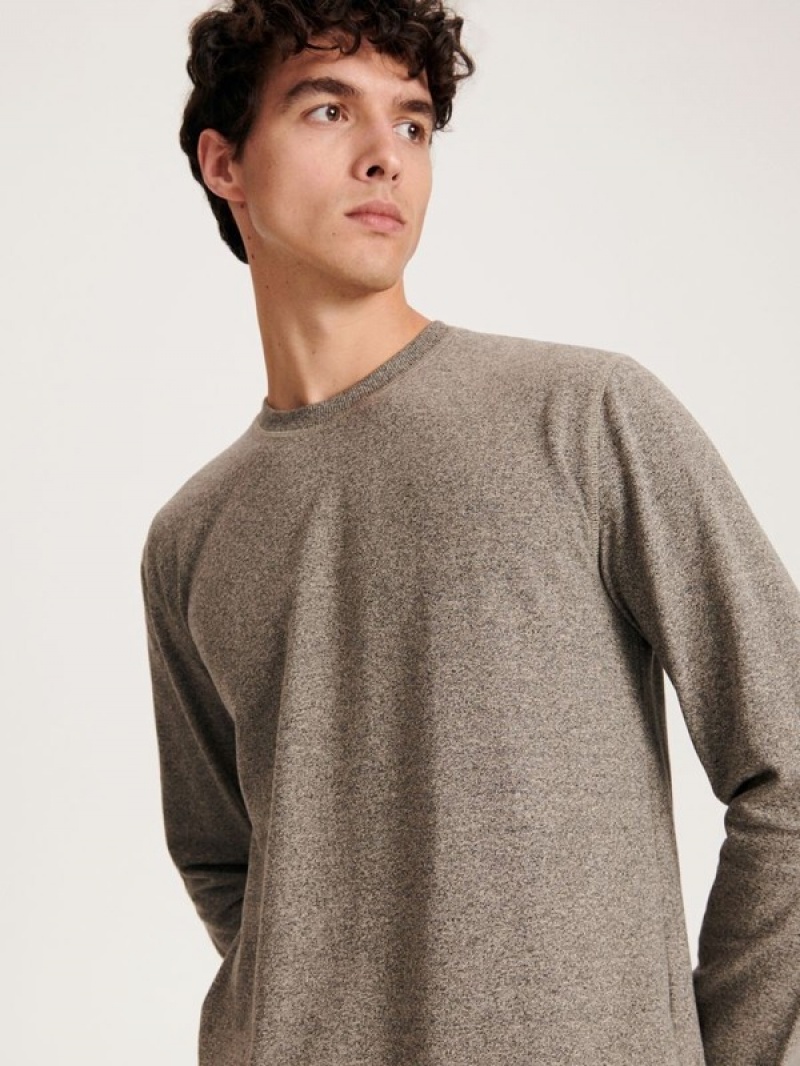 Reserved Regular Fit Long Sleeve T-shirts Herren Beige | XRU-568931