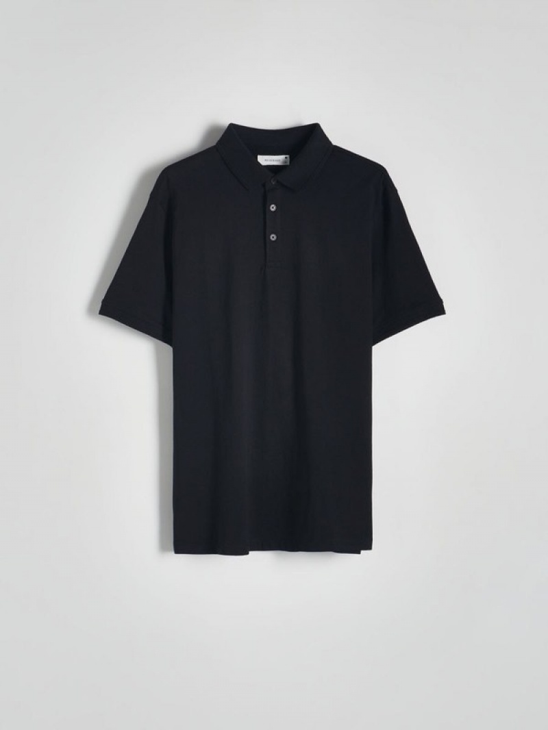 Reserved Regular Fit Polo Shirts Herren Schwarz | WLE-723980