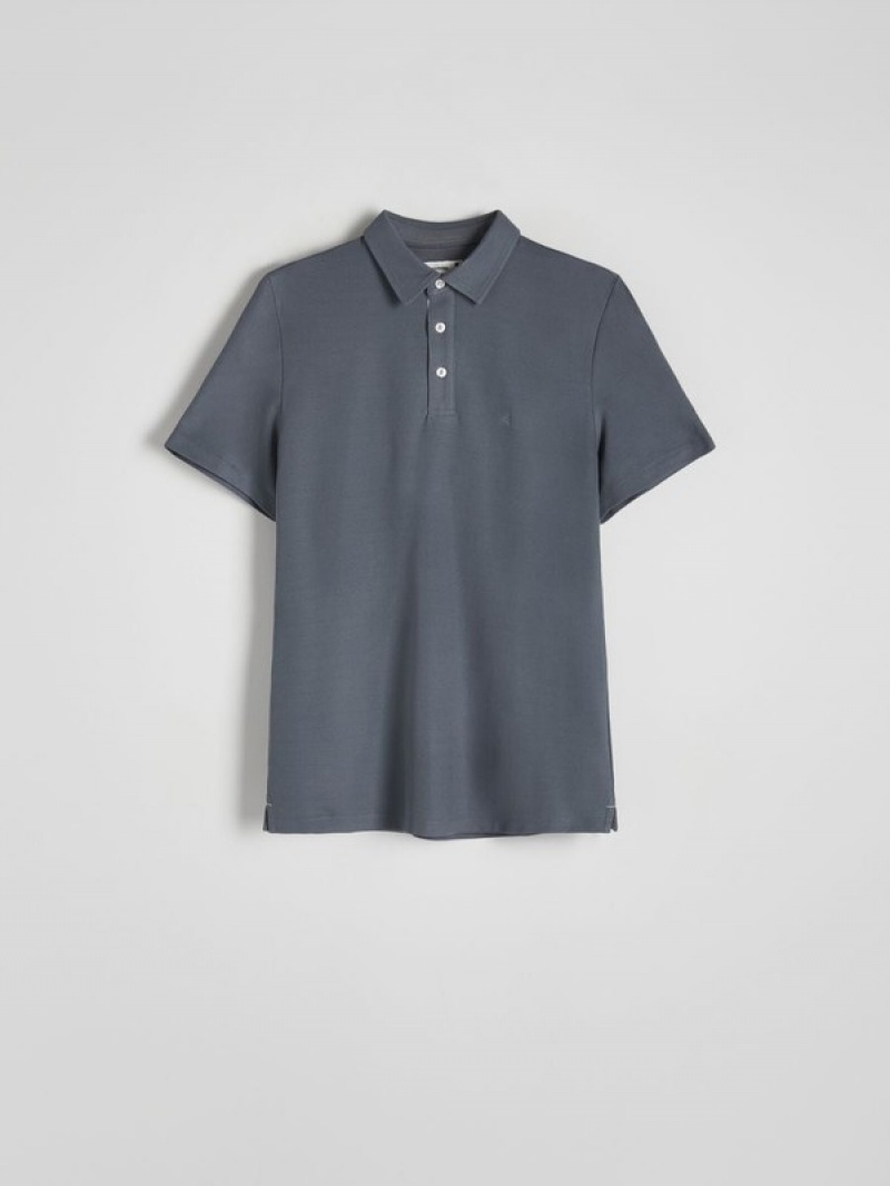 Reserved Regular Fit Polo Shirts Herren Grau Blau | VJH-175493