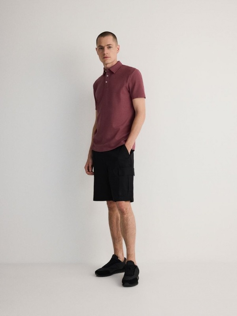 Reserved Regular Fit Polo Shirts Herren Lila | TVX-235467