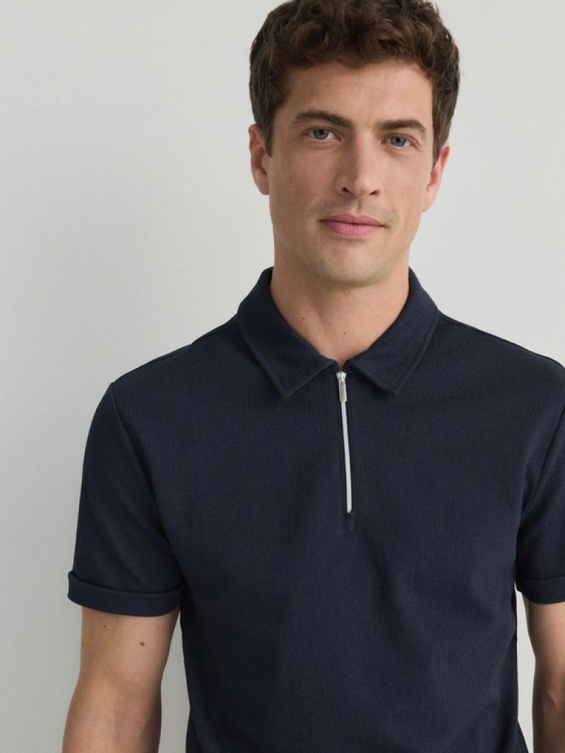 Reserved Regular Fit Polo Shirts Herren Navy | LEA-960183