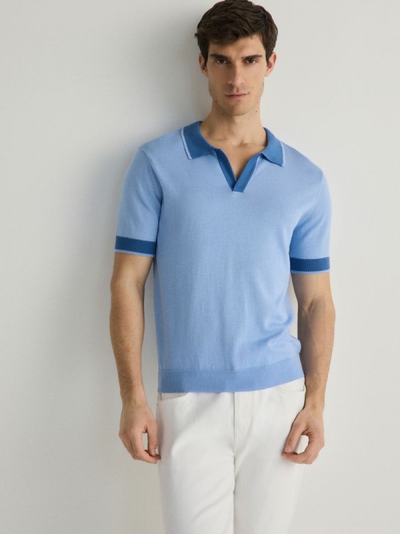 Reserved Regular Fit Polo Shirts Herren Hellblau | DKX-573618