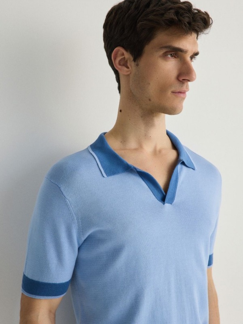 Reserved Regular Fit Polo Shirts Herren Hellblau | DKX-573618