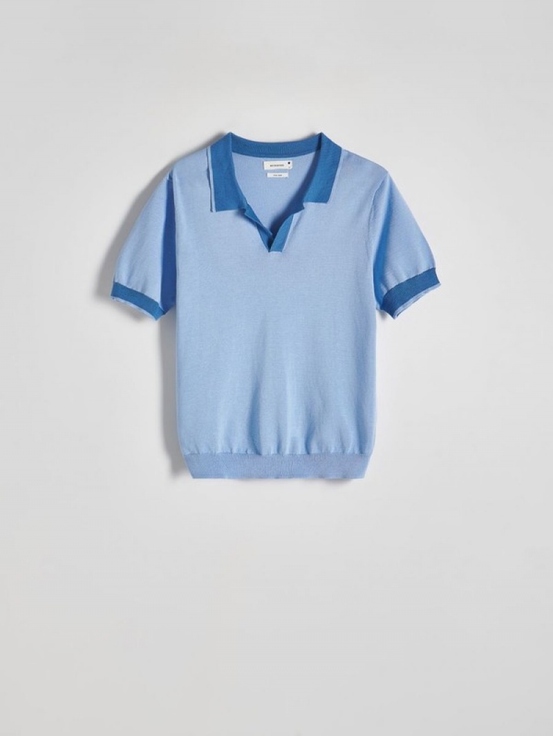 Reserved Regular Fit Polo Shirts Herren Hellblau | DKX-573618