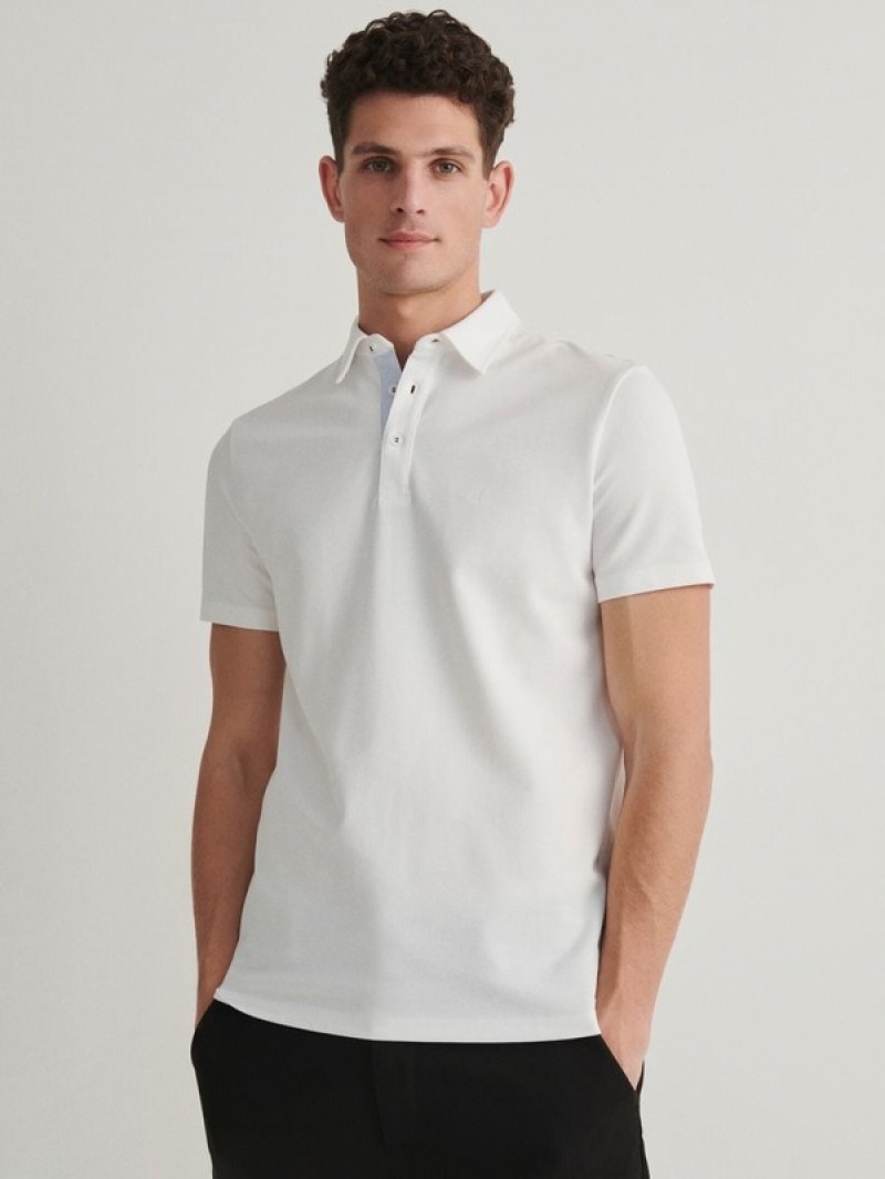 Reserved Regular Fit Polo Shirts Herren Weiß | MJE-761324