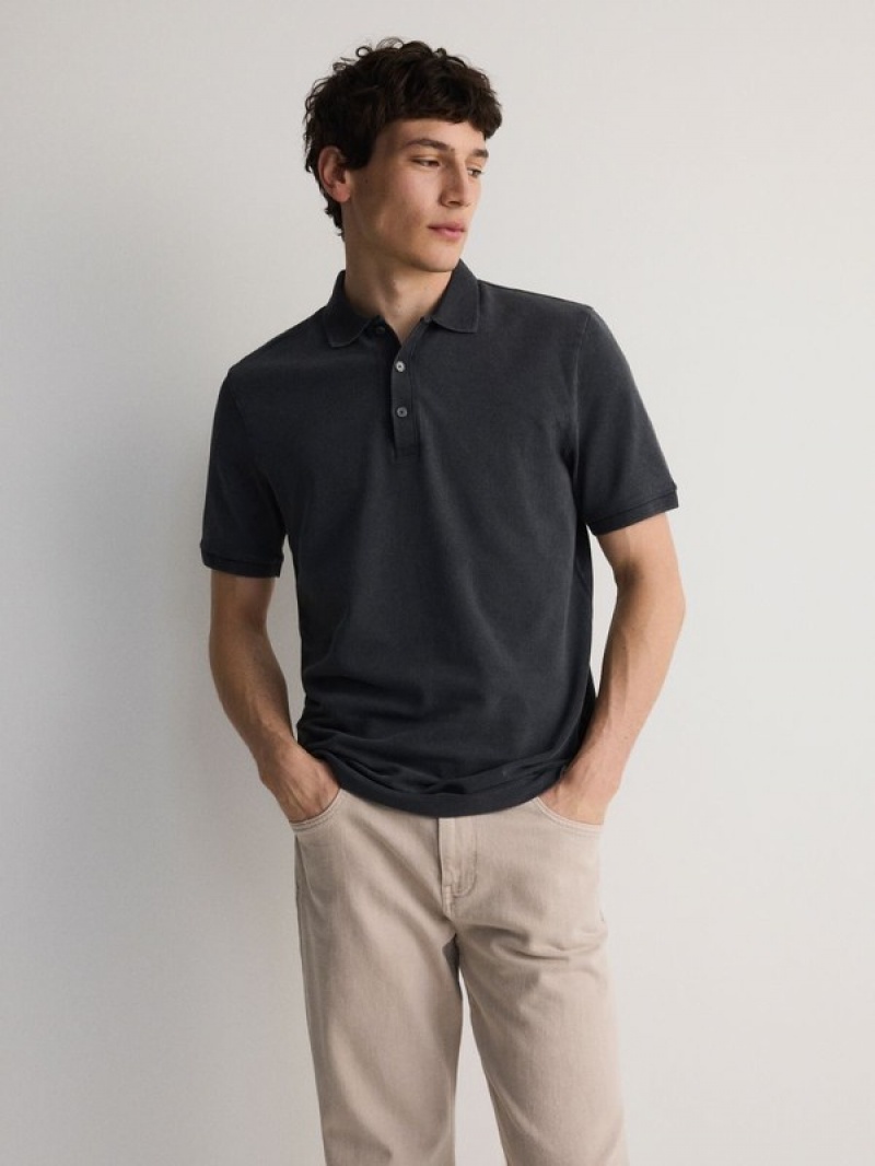 Reserved Regular Fit Polo Shirts Herren Dunkelgrau | ISV-871295