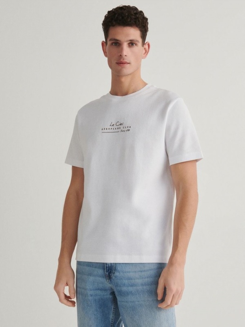 Reserved Regular Fit T-print T-shirts Herren Weiß | BZK-891635