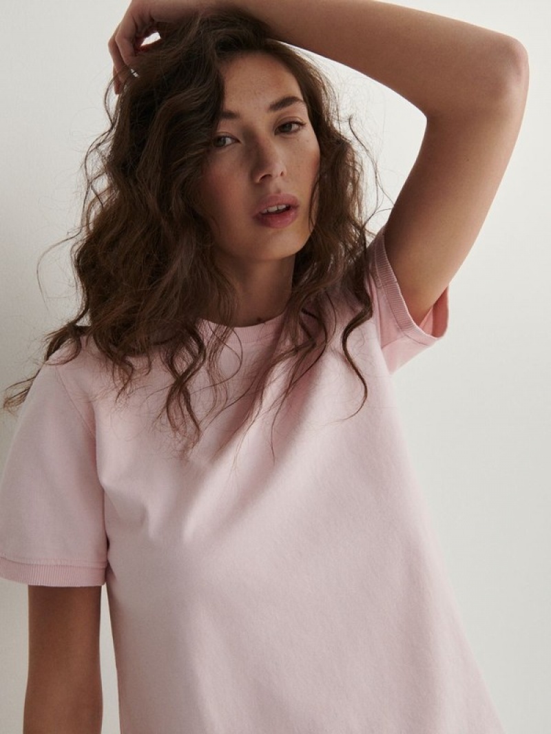 Reserved Regular Fit T-shirts Damen Rosa | VHI-957038