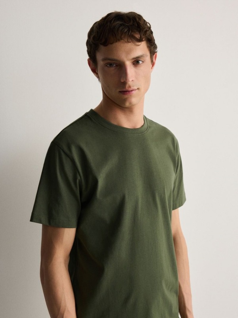 Reserved Regular Fit T-shirts Herren Dunkelgrün | EBY-274369