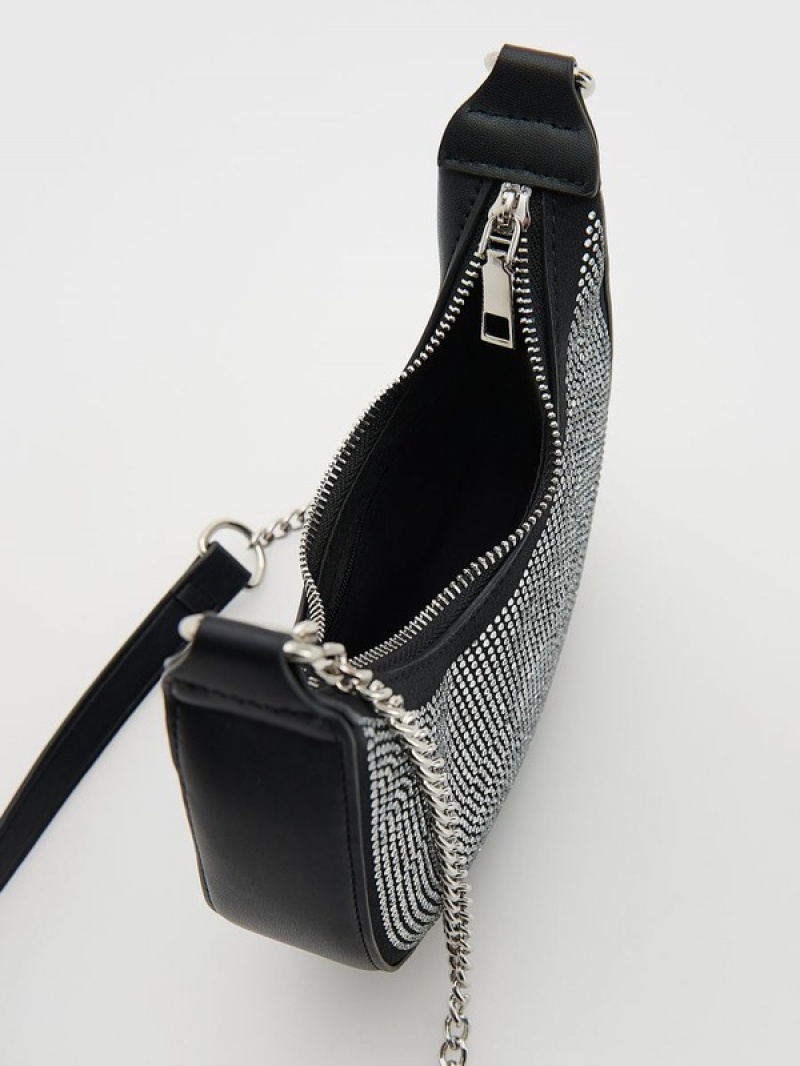 Reserved Rhinestone Detailing Taschen Mädchen Schwarz | VRY-524708