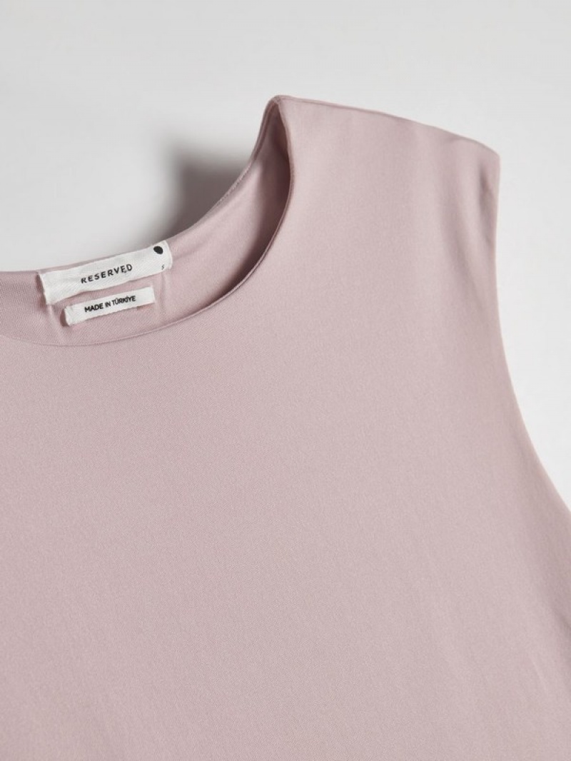 Reserved Rib Knit Jersey Body T-shirts Damen Rosa | BXL-401685