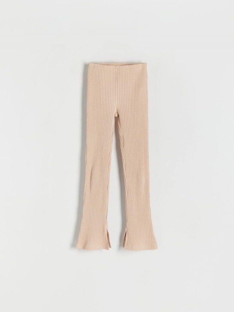 Reserved Rib Knit Leggings Hosen Mädchen Beige | EYJ-605784