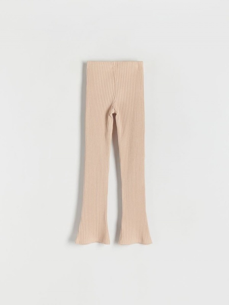 Reserved Rib Knit Leggings Hosen Mädchen Beige | EYJ-605784